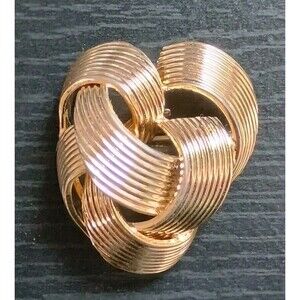 Grosse 1960 Germany Swirl Abstract Gold Electroplated Vintage Brooch